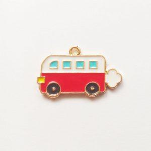 közlekedés fityegő Extra függő jármű piros busz charm