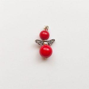 Extra függő ásvány angyal fityegő piros charm