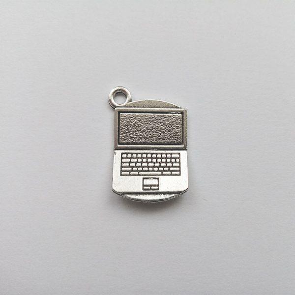 Fém függő charm fityegő ezüst színű laptop számítógép