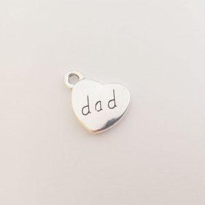Fém függő ezüst színű apa dad szív charm fityegő