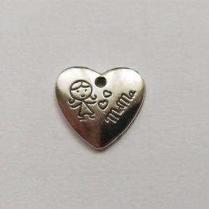 Fém függő ezüst színű mama nagymama charm fityegő unoka