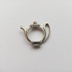 Fém függő charm fityegő ezüst színű teás kanna tea kávézó