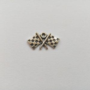 Fém függő charm fityegő ezüst színű zászló autóverseny forma 1