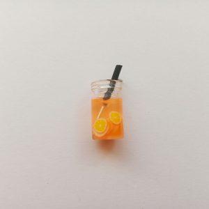 Extra függő ital limonádé 3 D charm narancs szívószál fityegő